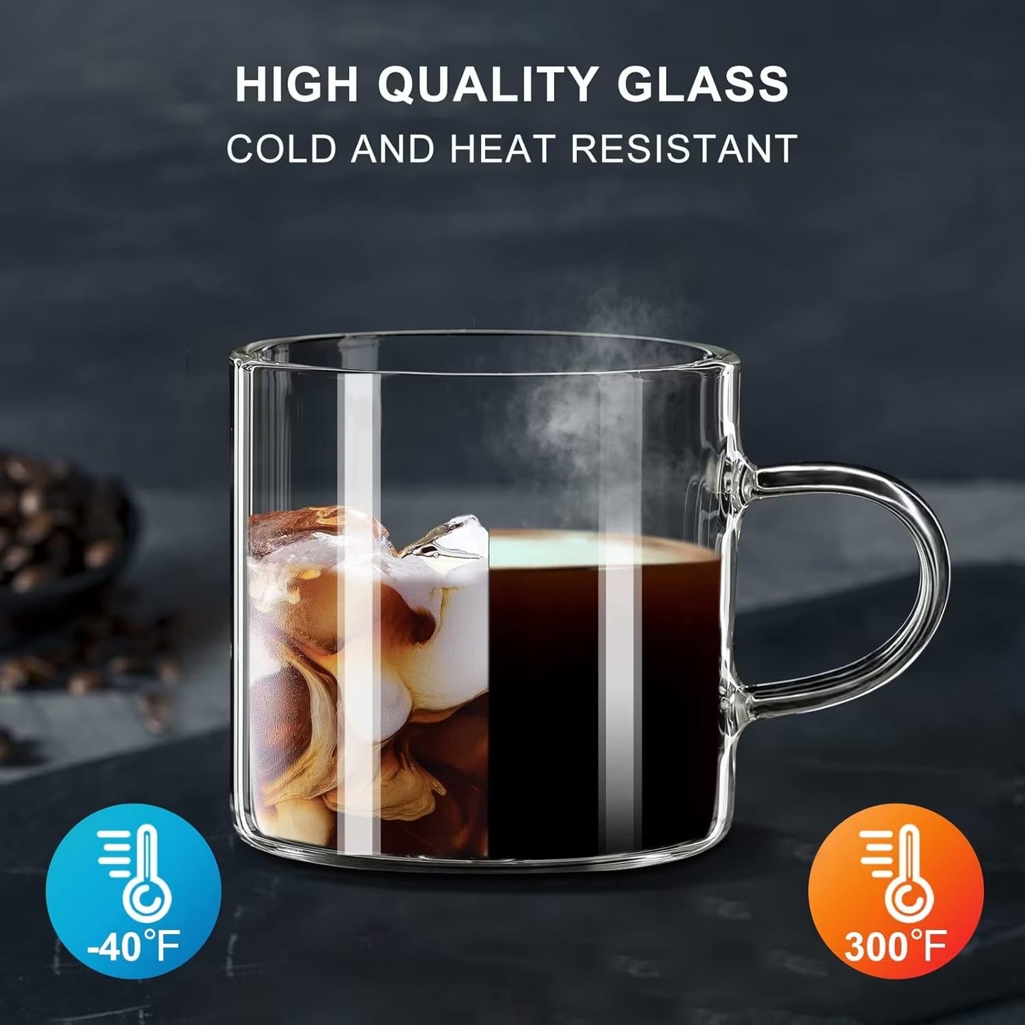 Baalaka Espresso Cups, 4.3 Oz Espresso Shot Glass Set of 2