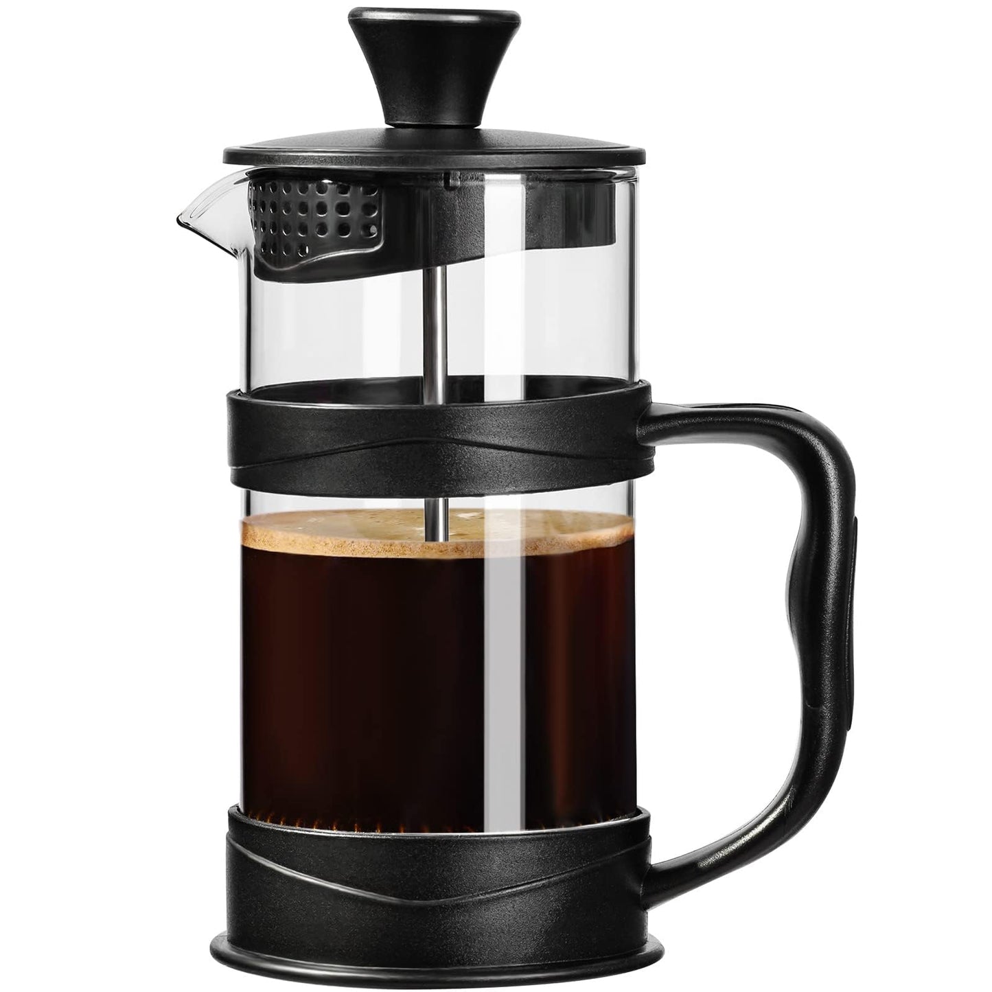 Baalaka French Press Coffee/Tea Maker 304 Stainless Steel Filter and Heat Resistant Glass 11.8oz, Black