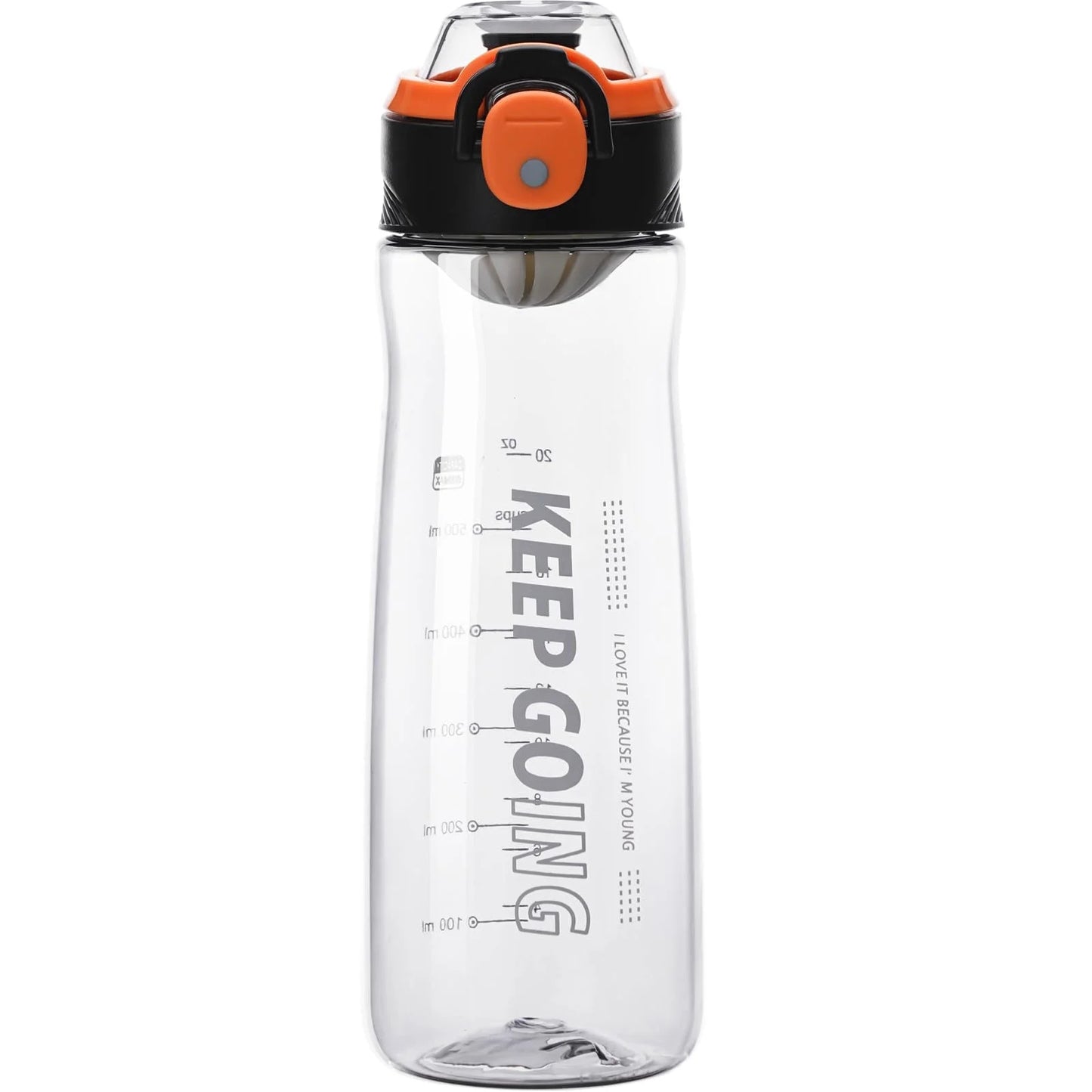 Baalaka 27OZ Reusable Plastic Water Bottle, Clear with Measurements