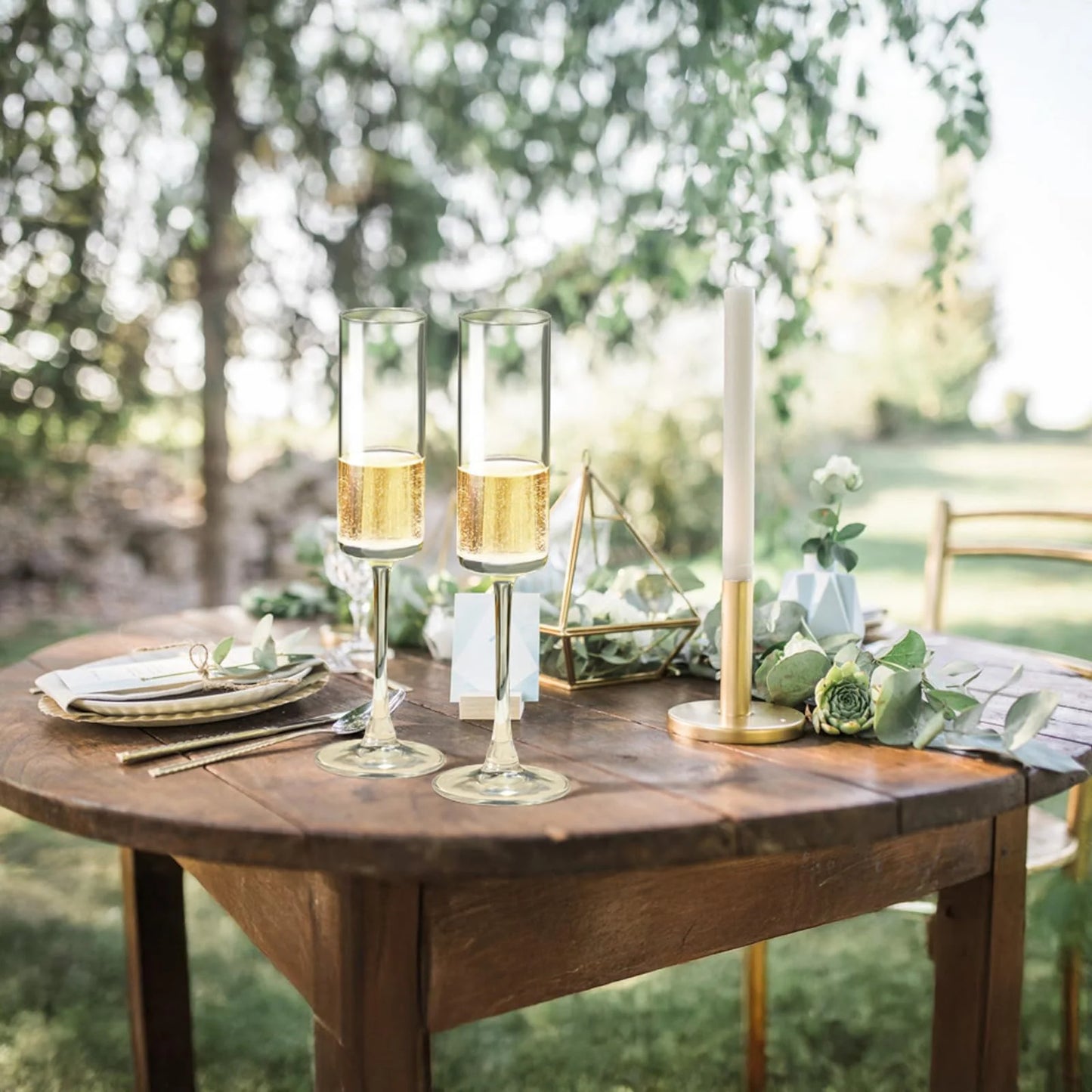 Baalaka Champagne Flutes, Champagne Glasses Set of 2