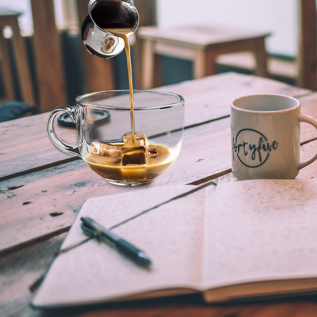 PARACITY Glass Cup 15OZ Clear Coffee Mug with Lids Spoon for Breakfast Tea,Milk,Beverage,Oats,yoghurt