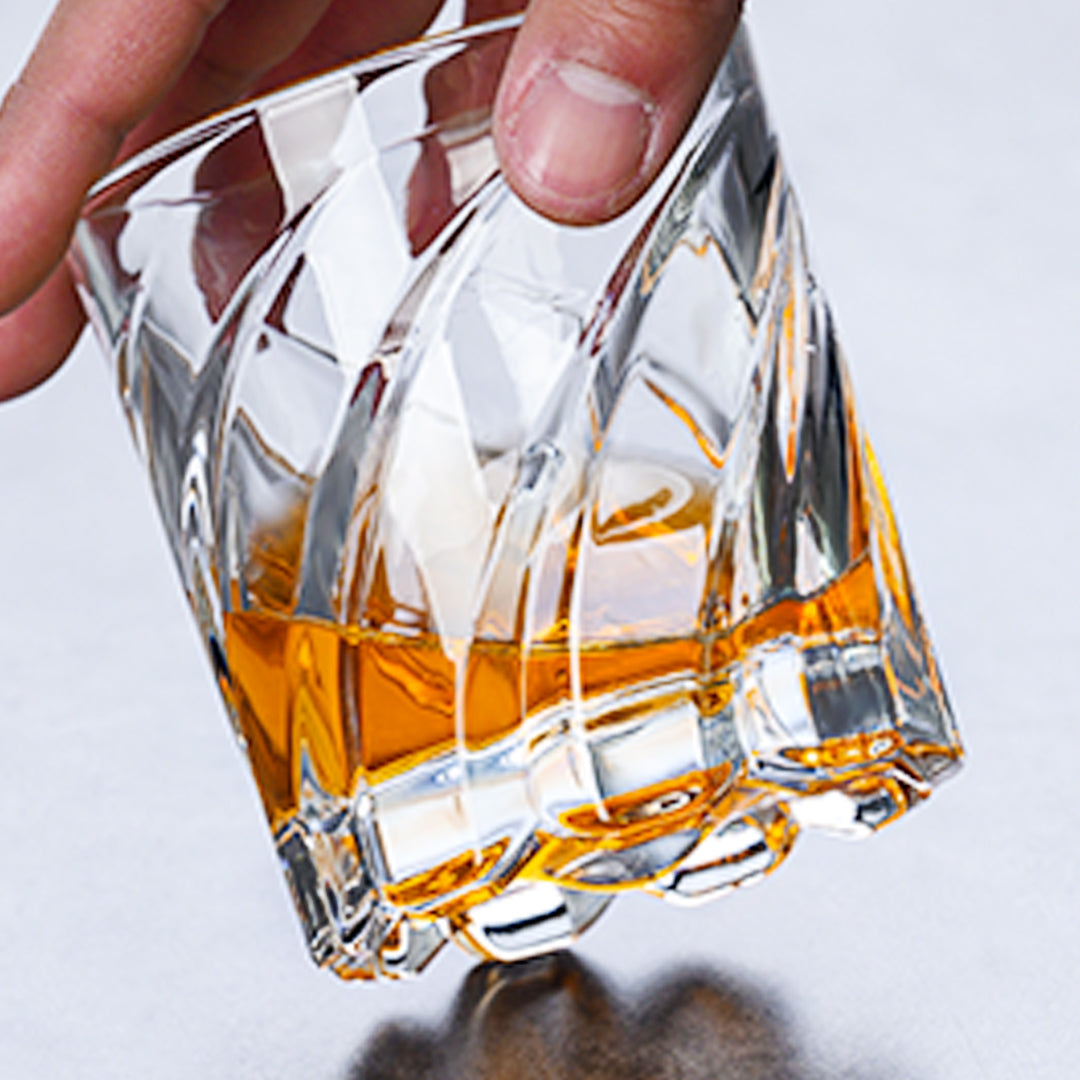 PARACITY Spinning Whiskey Glasses Set of 2