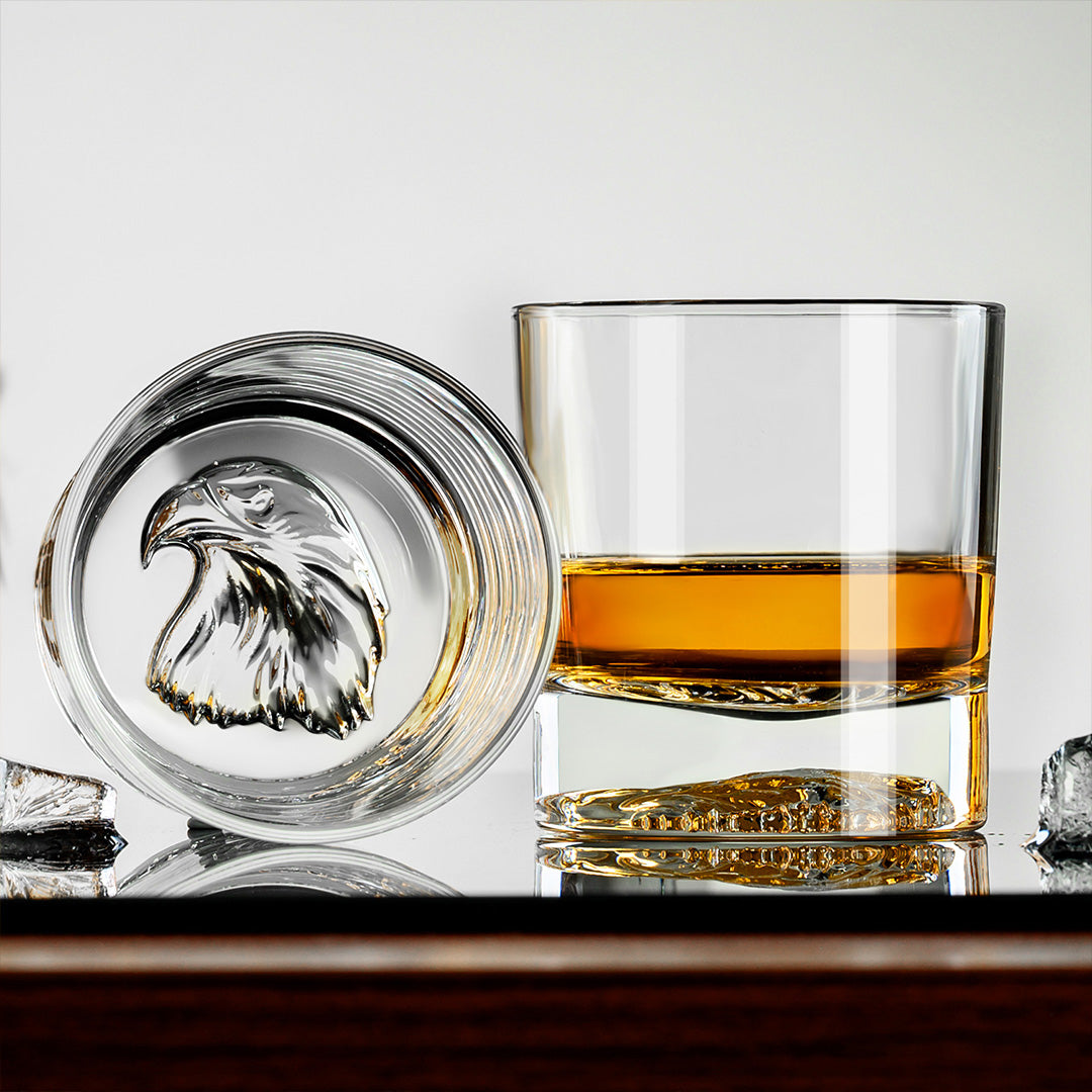 PARACITY Whiskey Glasses,10.6oz Old Fashioned Glasses for Whiskey, Gin, Vodka, Whiskey Glasses Set of 2, Gift for Men, Father's Day Gift