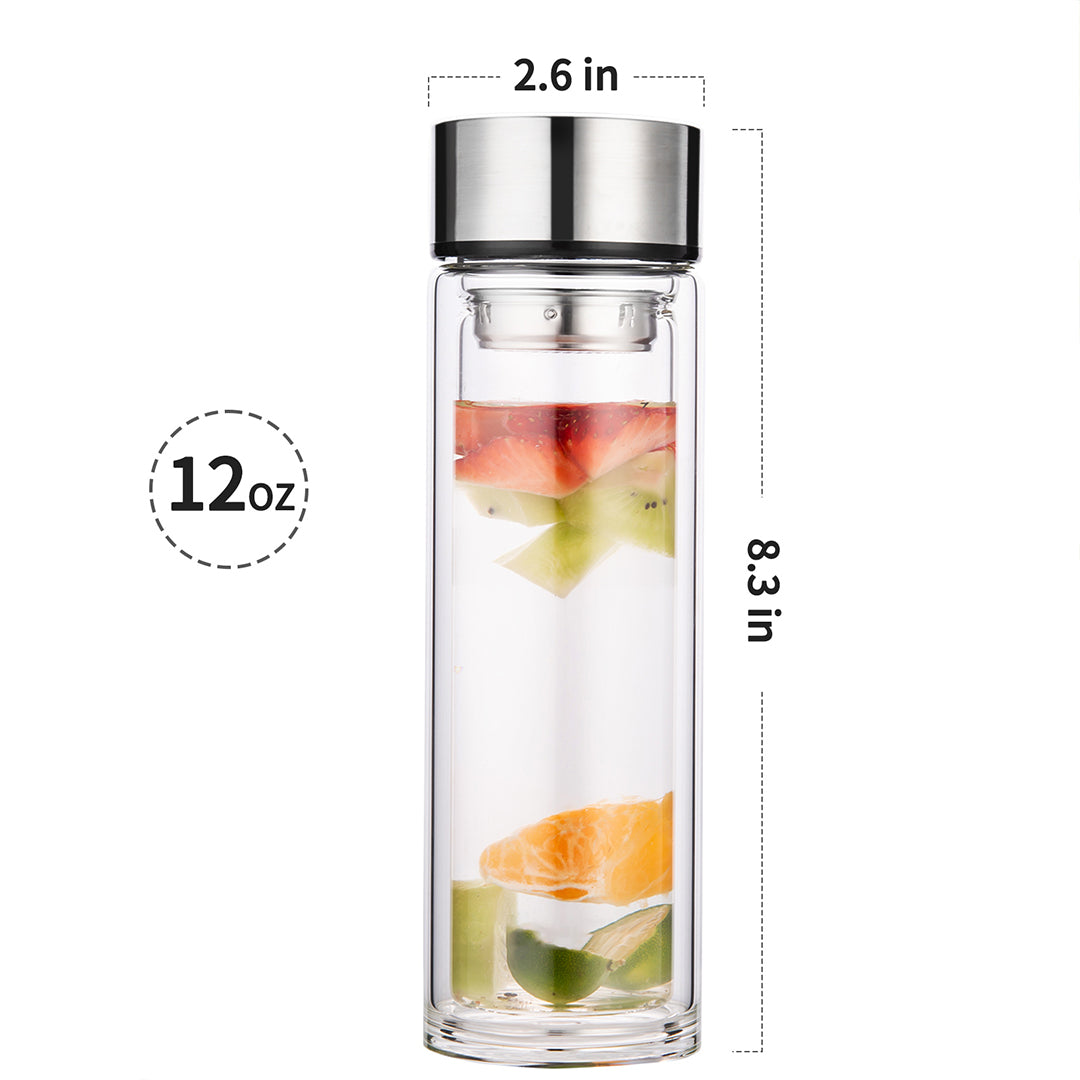 Glass Teapot Double Layer Borosilicate Portable Travel Cup Tea