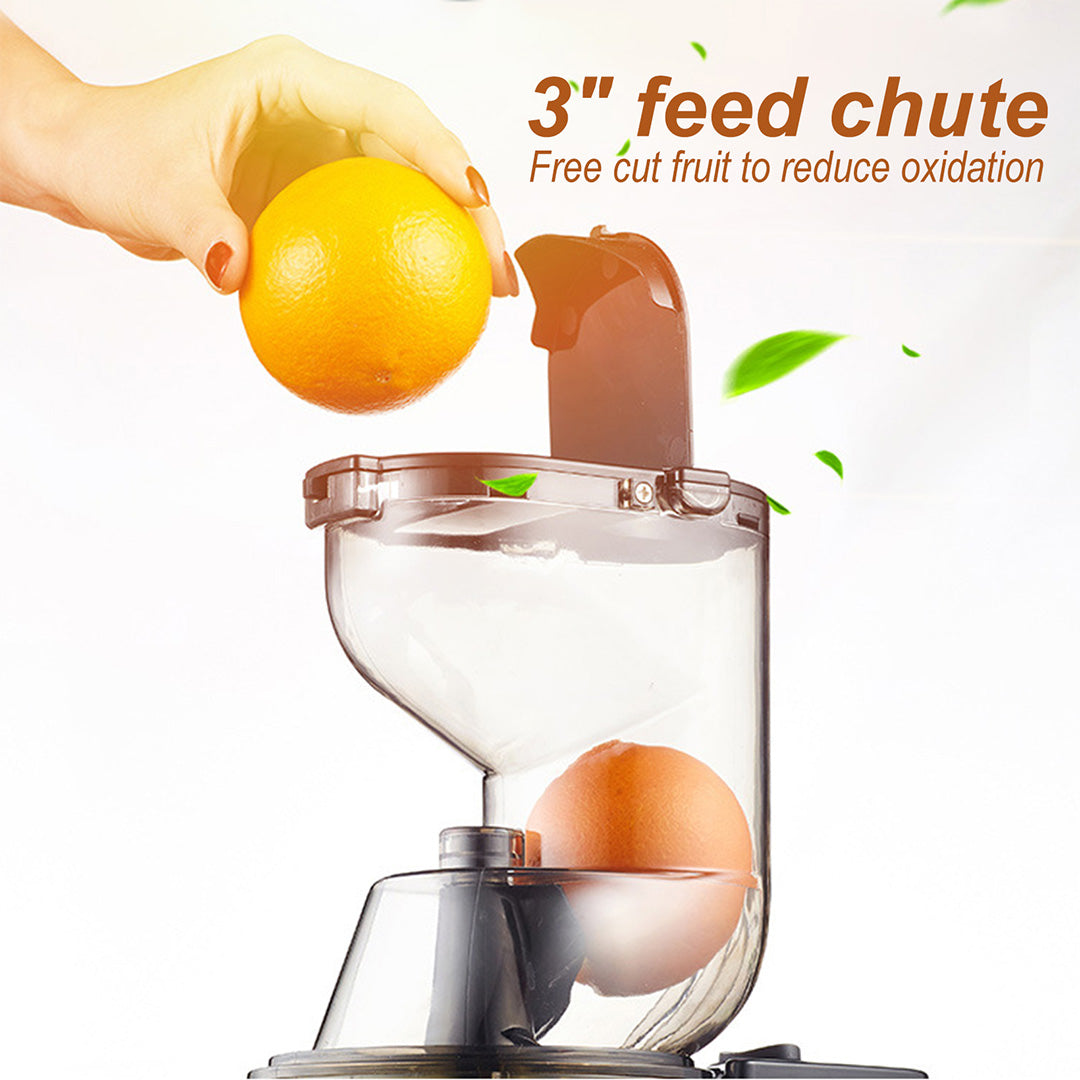 😎Masticating Juicer Cold Press Juice Extractor Apple Orange Citrus Juicer Machine with Wide Chute Quiet Motor for Fruit Vegetables