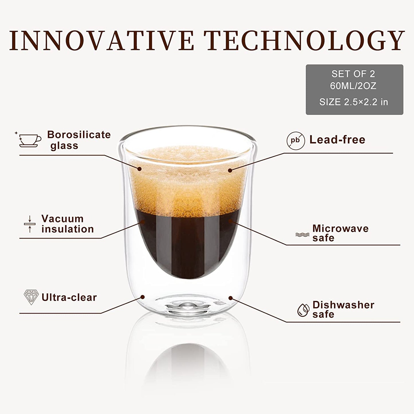 PARACITY Espresso Cups Set Of 2