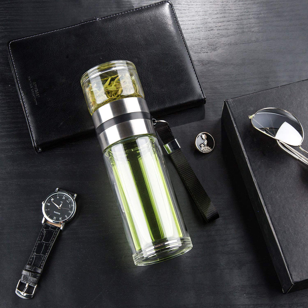 PARACITY Glass Teapot Tea Cup Double Wall Borosilicate Portable Travel Glass