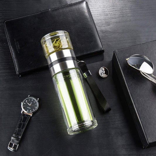 PARACITY Glass Teapot Tea Cup Double Wall Borosilicate Portable Travel Glass