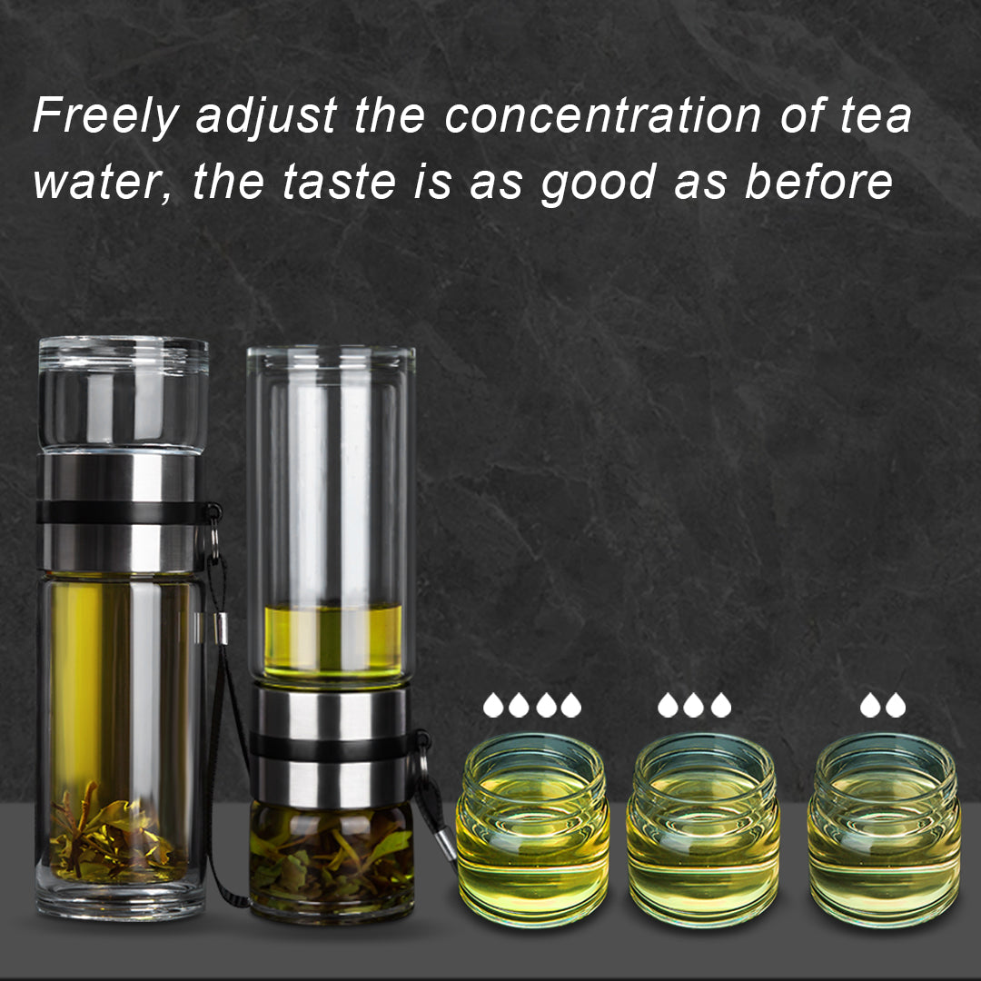 PARACITY Glass Teapot Tea Cup Double Wall Borosilicate Portable Travel Glass