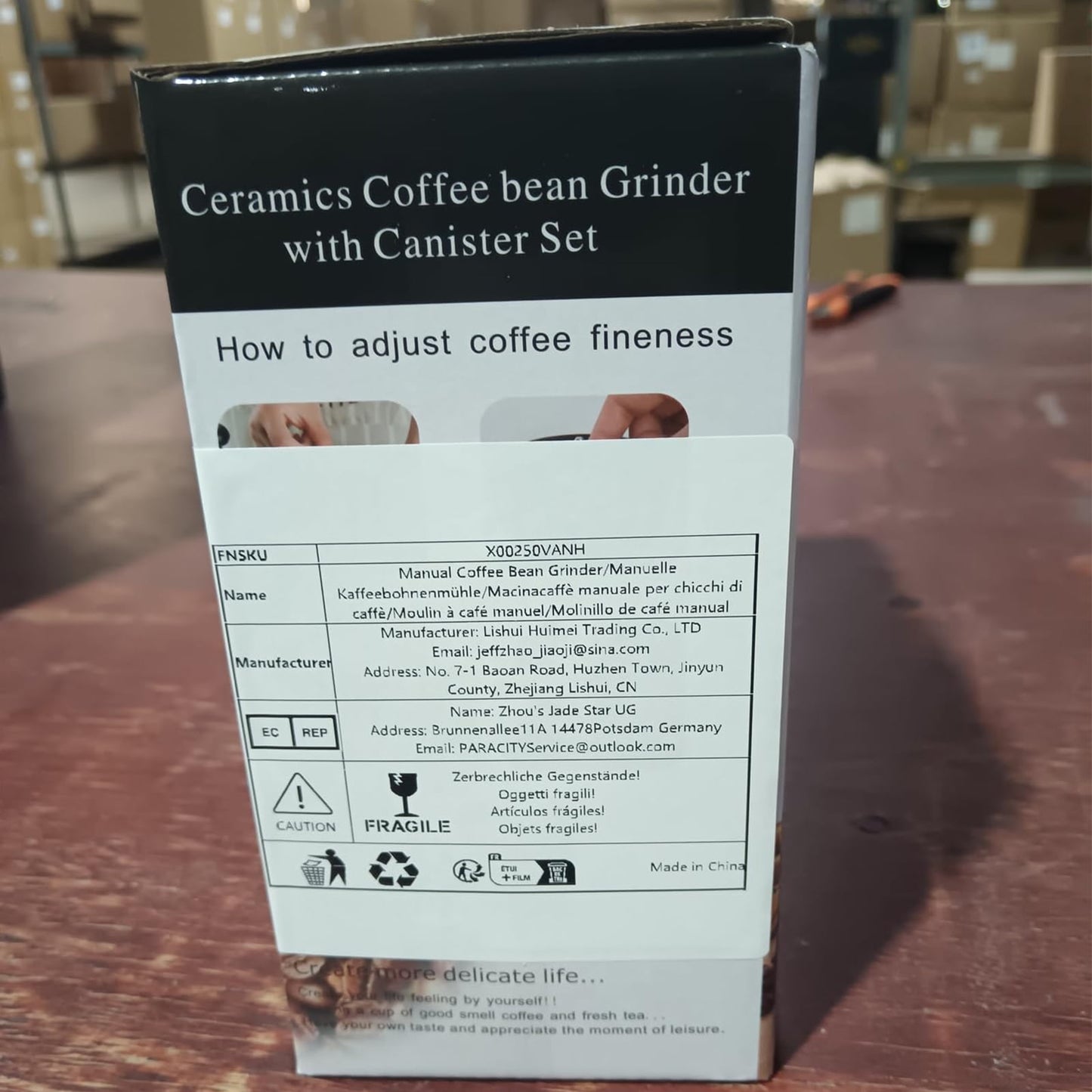 Baalaka Manual Coffee Bean Grinder Small, Ceramic Burr, 2 x 11oz Glass Jars, Stainless Steel Handle for Drip, Espresso, French Press & Turkish Brew