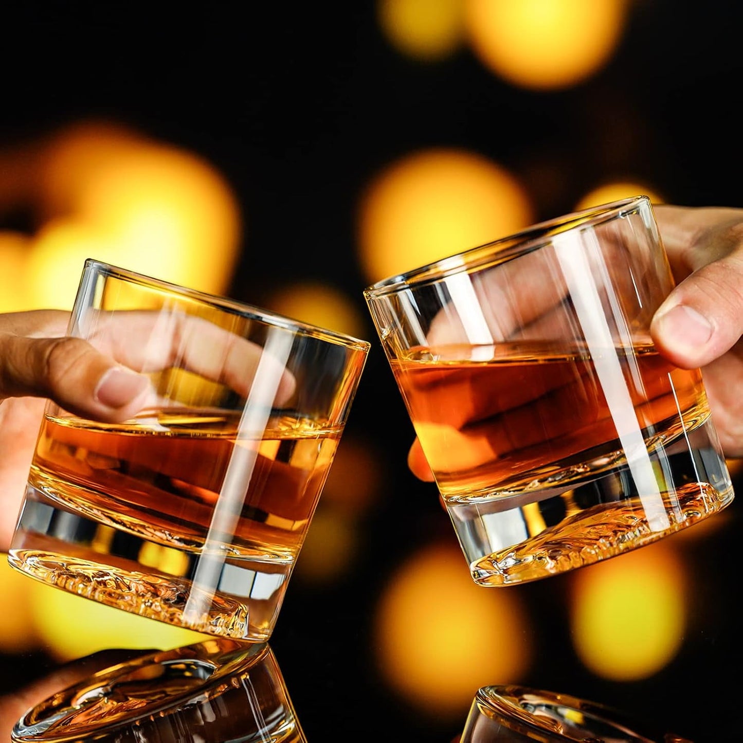 Baalaka Whiskey Glasses, Eagle Pattern Thick Bottom, Old Fashioned Glasses for Scotch, Whiskey, Gin, Vodka, 10.6oz Whiskey Glasses Set of 2, Gift for Men