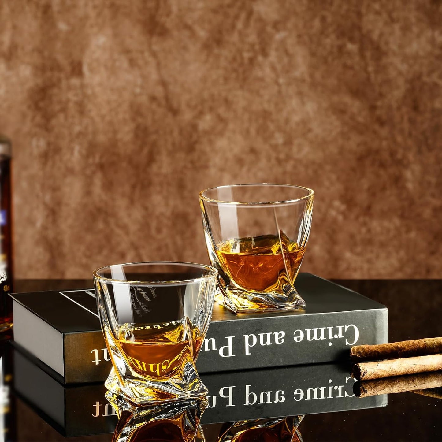 Baalaka Whiskey Glasses Set of 2, Old Fashioned Cocktail Glass, 10 OZ Whiskey Glasses, Bourbon Glasses, Rocks Glasses for Scotch, Liquor Vodka, Bourbon, Whiskey Gifts for Men, Husband, Boyfriend