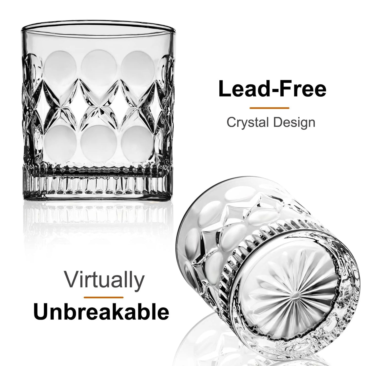 Baalaka Whiskey Glasses Set of 2,christmas gift, Old Fashioned Glasses, Rocks Glasses, Bourbon Glasses, Suitable for use in Bars, Parties, and Homes, The Right Gift for Men, Father 's Day Gift