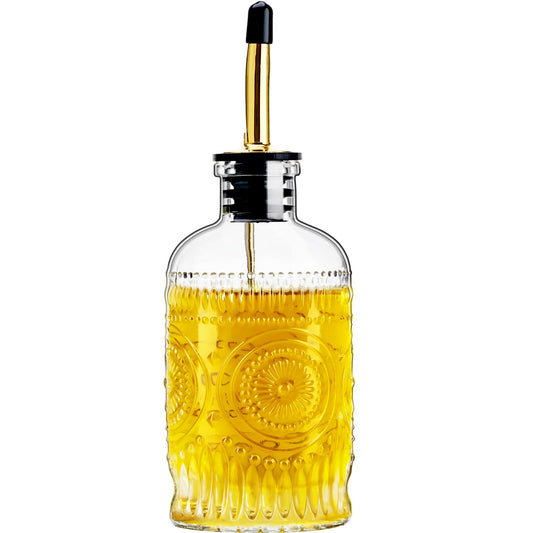 Baalaka Olive Oil Dispenser Bottle Glass 7 oz with Airtight Lid