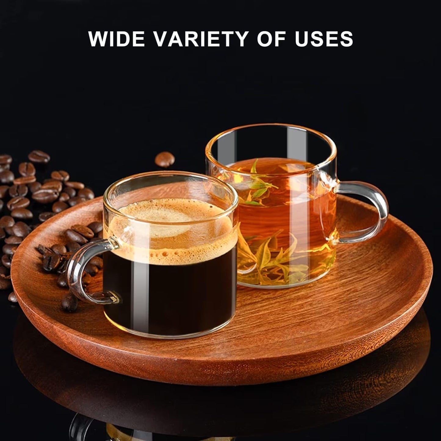 Baalaka Espresso Cups, 4.3 Oz Espresso Shot Glass Set of 2