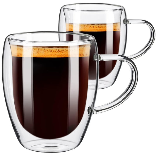 Baalaka Coffee Mugs Set of 2, Double Wall Coffee Mug 12oz