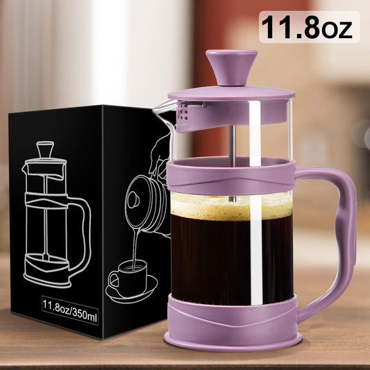 Baalaka French Press Coffee Maker, 18/8 Stainless Steel, 11.8 OZ, Mini Camping Press for Travel & Home Use, Perfect Gift
