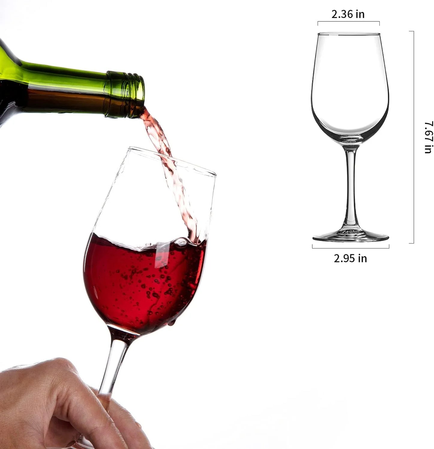 Baalaka Wine Glasses Clear Red White Wine Glass Goblets Crystal Stemware (4PCS)