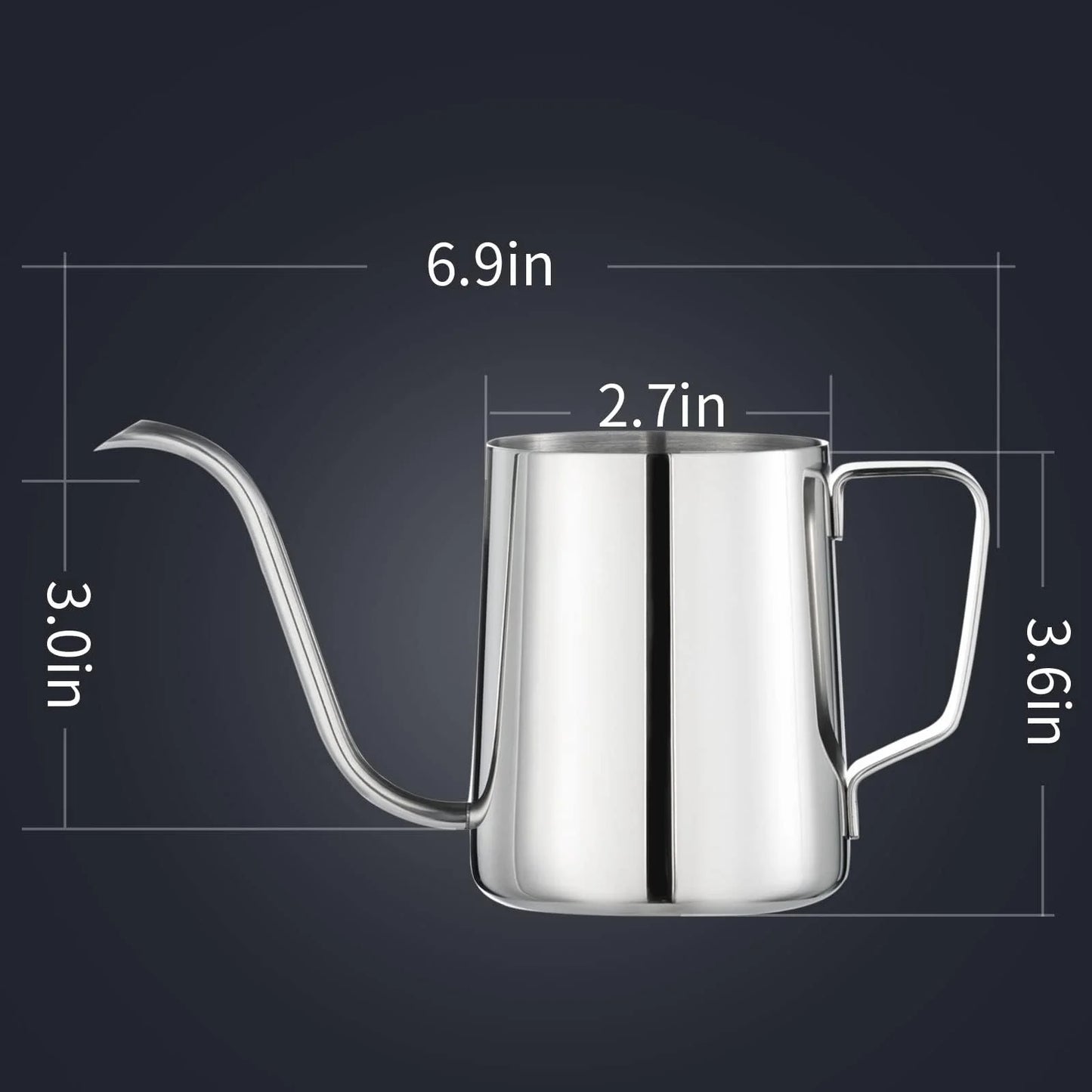 Baalaka Pour Over Kettle, Gooseneck Spout Coffee Tea Pot,12OZ Hanging Ear Hand Blunt Long Narrow Drip Cup Gooseneck Kettle