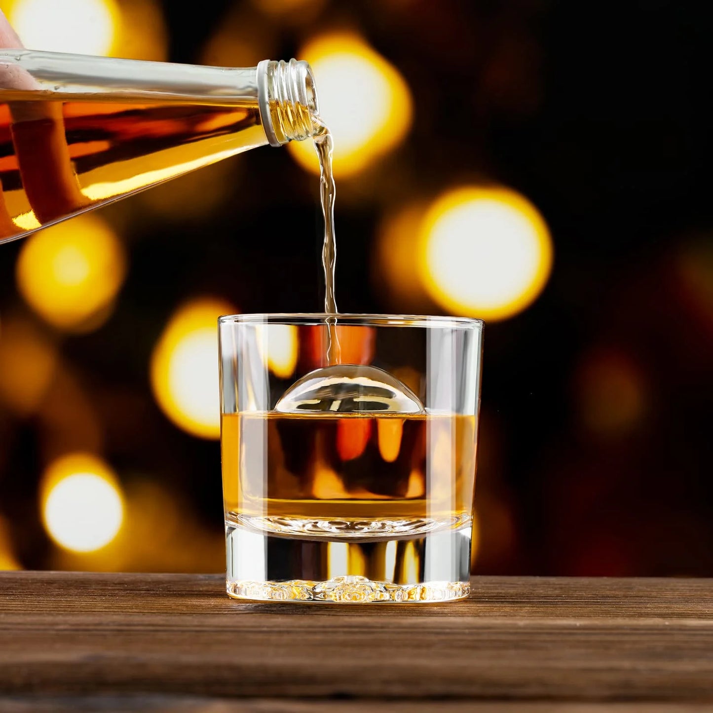 Baalaka Whiskey Glasses, Lion Pattern Thick Bottom, 10.6oz