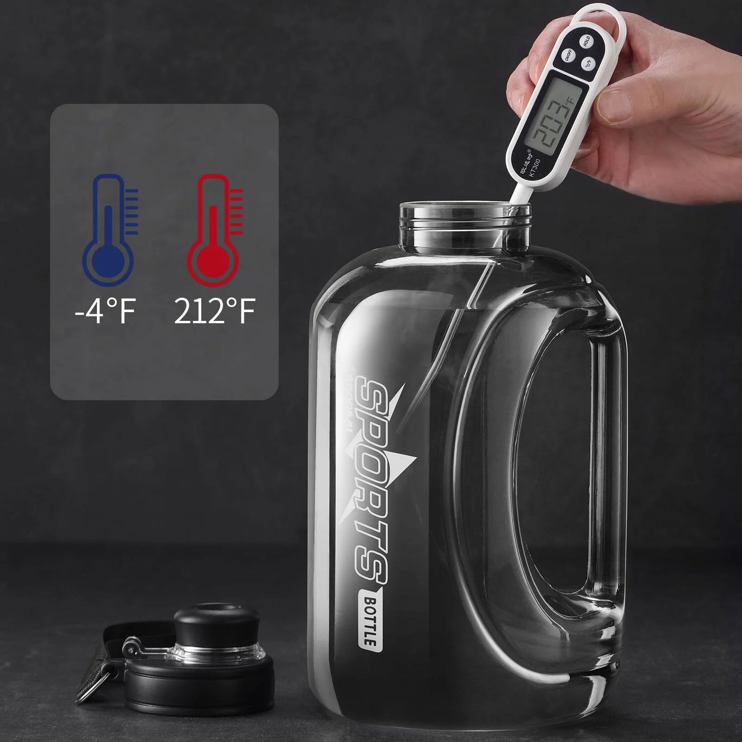 Baalaka 95OZ Large Water Bottle with Straw & Handle - BPA-Free Eco-Friendly for Sports, Gym, Hiking | Leakproof Design