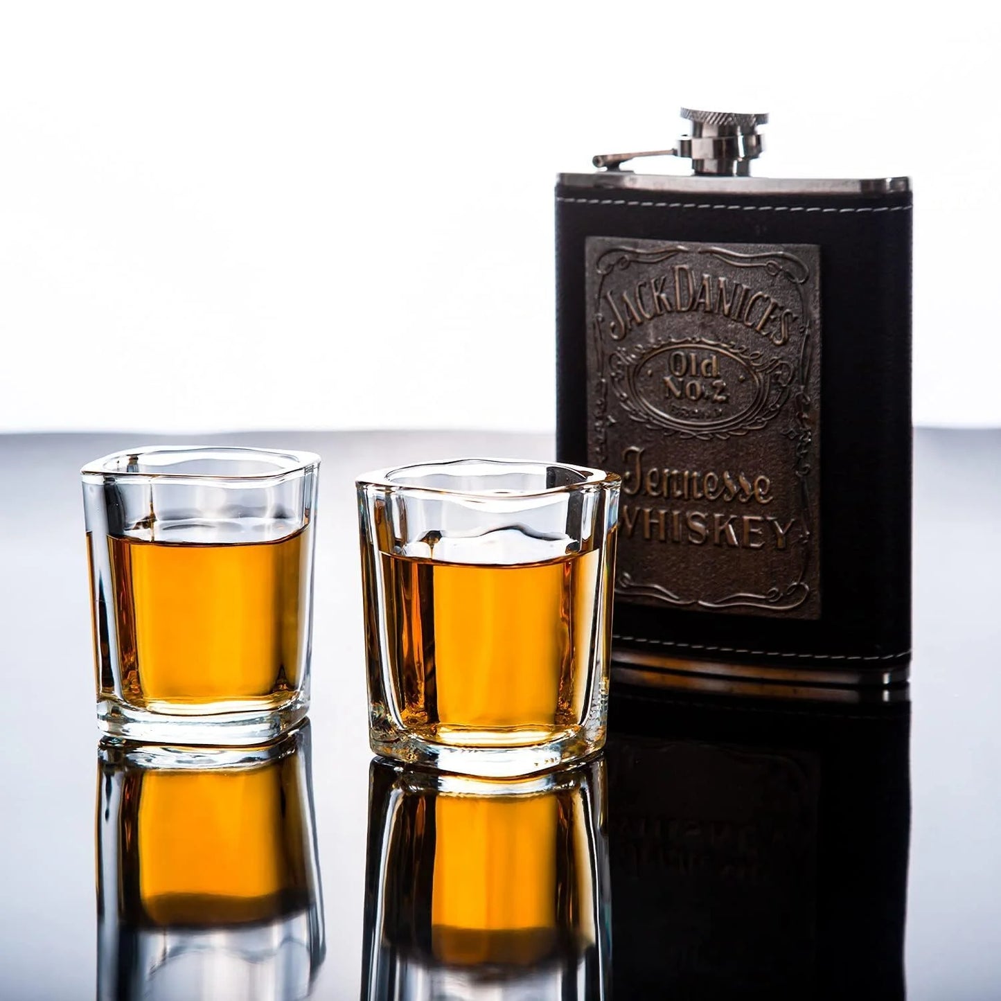 Baalaka Set of 2, Cool Shot Glasses with Heavy Base, Liquid Small Shot Glasses for Espresso Coffee Whiskey Vodka, Gift for Men, 2oz/60ml