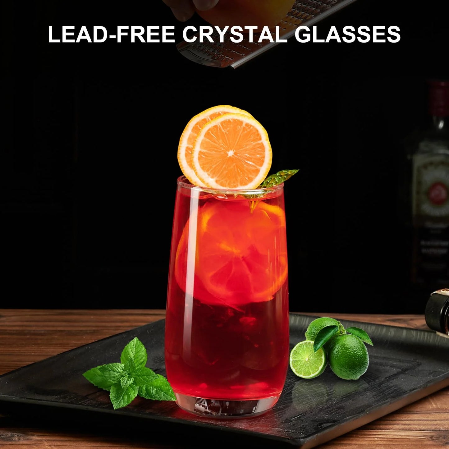 Baalaka Highball Glasses Set of 2, Drinking Glasses 12 oz