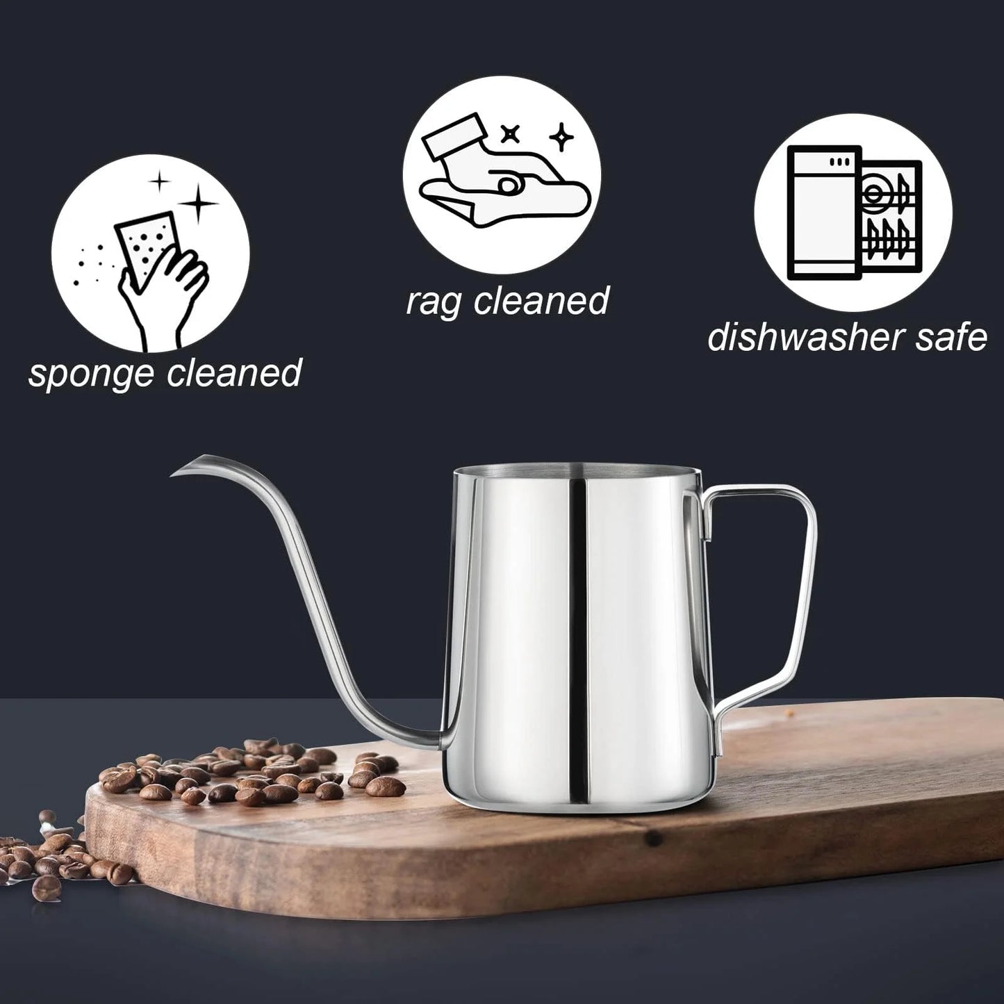 Baalaka Pour Over Kettle, Gooseneck Spout Coffee Tea Pot,12OZ Hanging Ear Hand Blunt Long Narrow Drip Cup Gooseneck Kettle