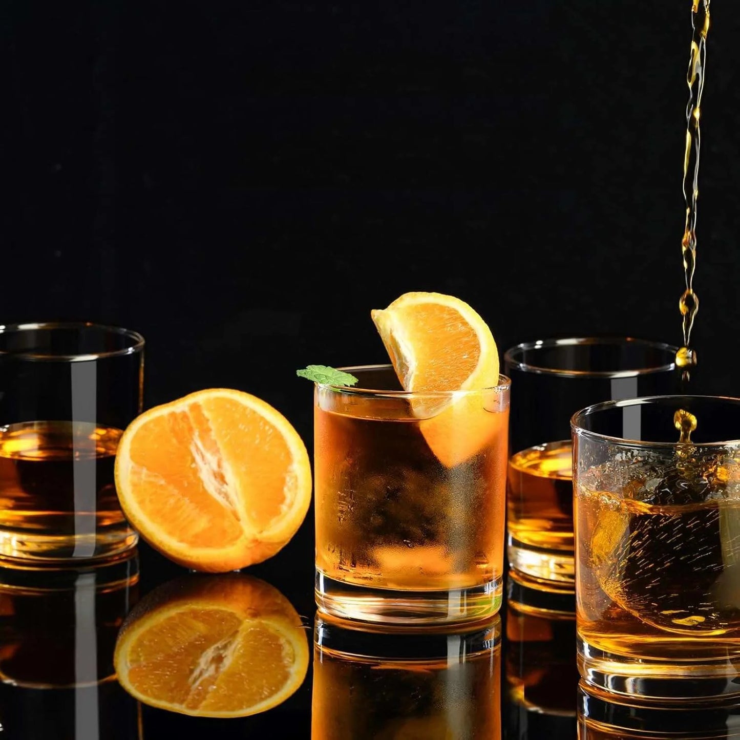 Baalaka 10oz Whiskey Glasses Set of 2, Old Fashioned Cocktail Glass