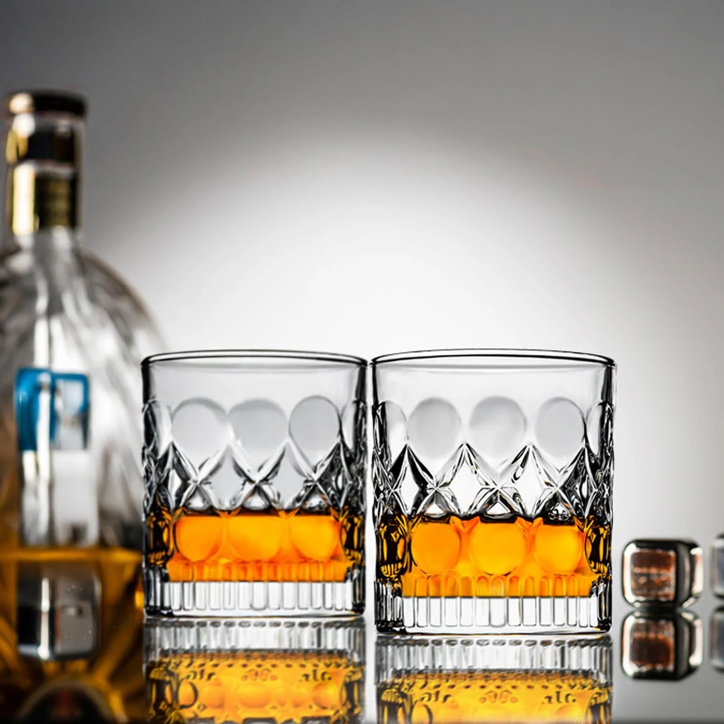 Baalaka Whiskey Glasses Set of 2,christmas gift, Old Fashioned Glasses, Rocks Glasses, Bourbon Glasses, Suitable for use in Bars, Parties, and Homes, The Right Gift for Men, Father 's Day Gift