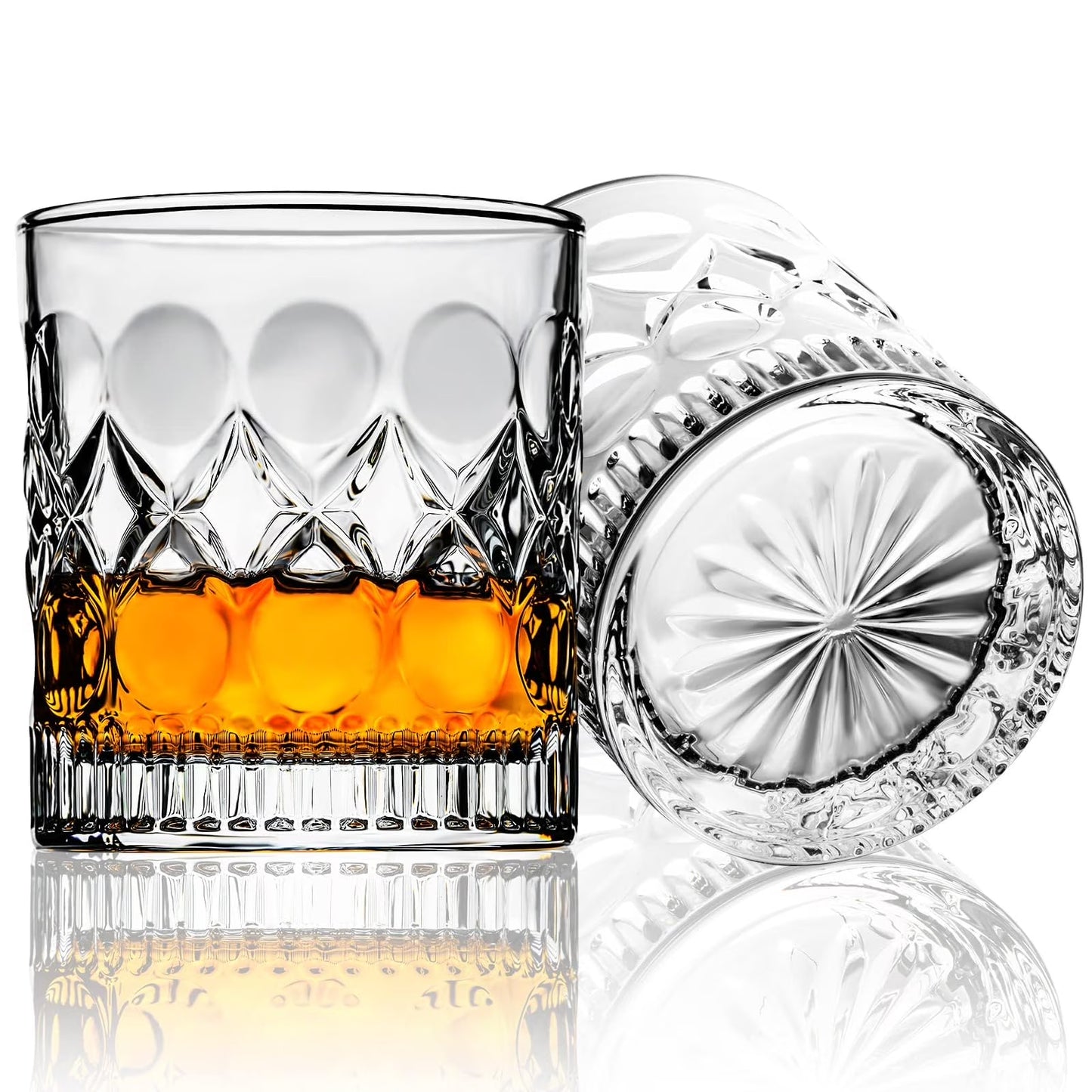 Baalaka Whiskey Glasses Set of 2,christmas gift, Old Fashioned Glasses, Rocks Glasses, Bourbon Glasses, Suitable for use in Bars, Parties, and Homes, The Right Gift for Men, Father 's Day Gift
