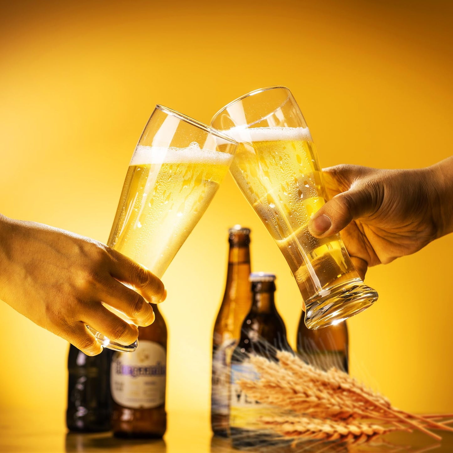 Baalaka 16 oz Beer Glasses Set of 2 - Pilsner & Wheat Glassware Gift for Men